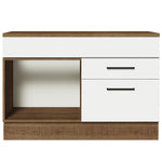 Mueble Inferior De Cocina Agata Marron Y Blanco 120x84cm Con Mesón De Madera