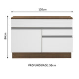 Mueble Inferior de Cocina Glamy Marron y Blanco 120x84cm con Mesón de Madera - MUEBLES INFERIORES DE COCINA | Bylmo