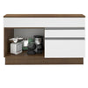 Mueble Inferior De Cocina Glamy Marron Y Blanco 120x84cm Con Mesón De Madera