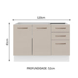 Mueble Inferior de Cocina Agata Blanco y Crema 120x81cm sin Mesón - MUEBLES INFERIORES DE COCINA | Bylmo