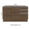 Mueble Inferior De Cocina Glamy Marron 120x81cm Sin Mesón