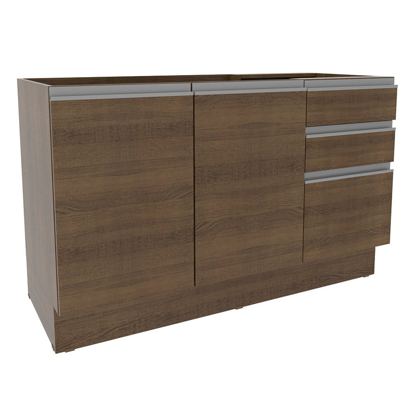 Mueble Inferior De Cocina Glamy Marron 120x81cm Sin Mesón