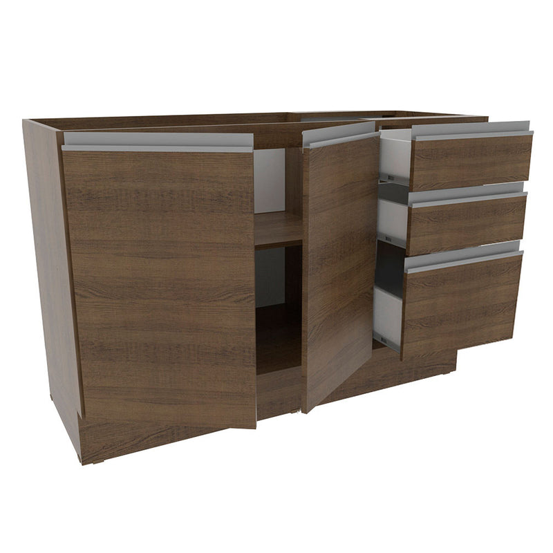 Mueble Inferior De Cocina Glamy Marron 120x81cm Sin Mesón