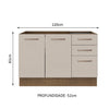 Mueble Inferior De Cocina Agata Marron Y Crema 120x81cm Sin Mesón