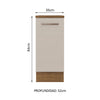 Mueble Inferior De Cocina Agata Marron Y Crema 35x84cm Con Mesón De Madera