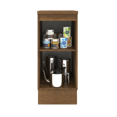 Mueble Inferior de Cocina Agata Marron y Crema 35x84cm con Mesón de Madera - MUEBLES INFERIORES DE COCINA | Bylmo