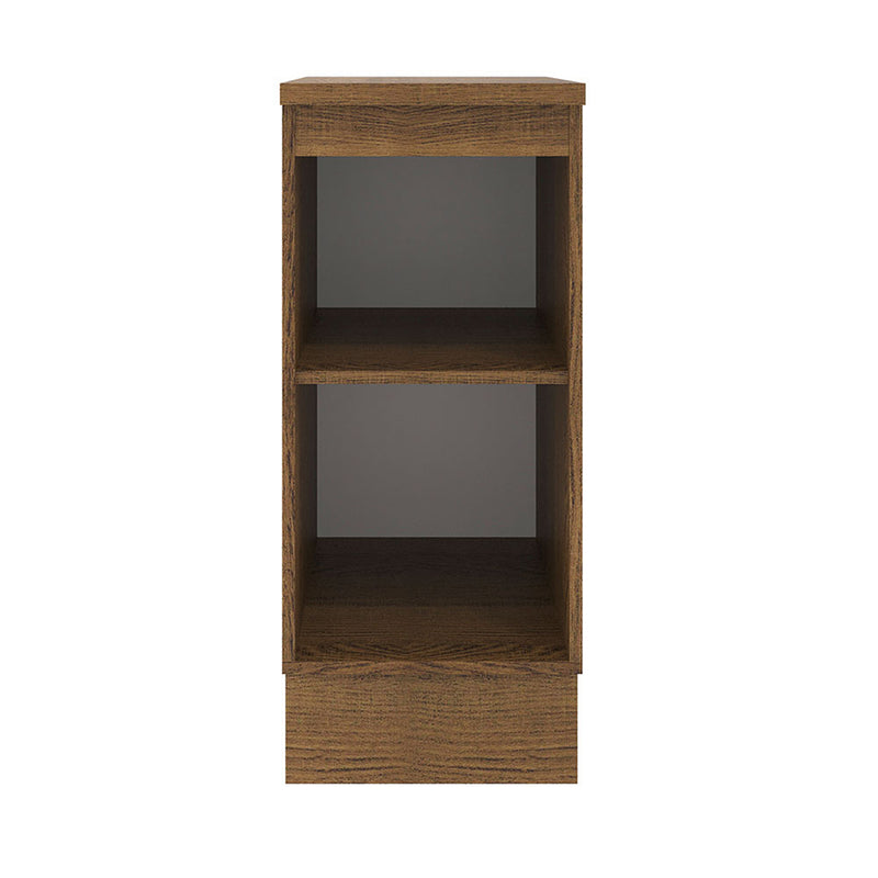 Mueble Inferior De Cocina Agata Marron Y Crema 35x84cm Con Mesón De Madera