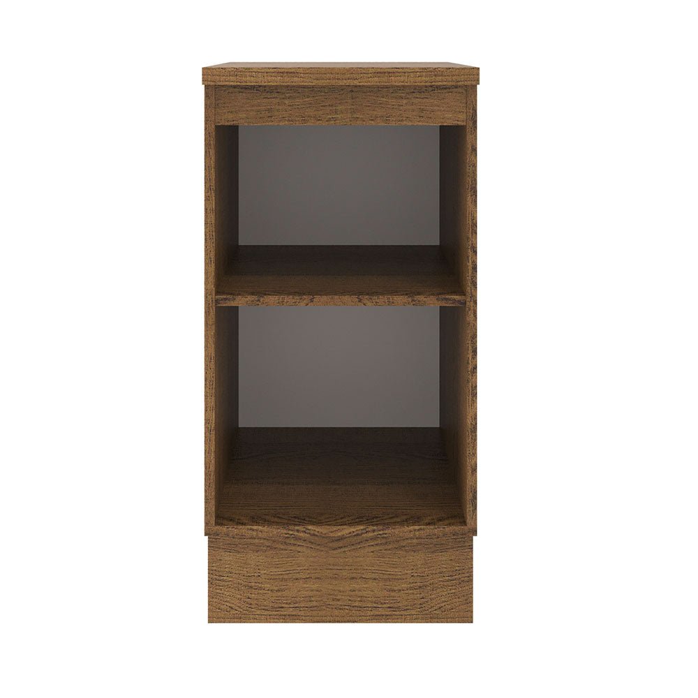 Mueble Inferior de Cocina Agata Marron y Crema 40x84cm con Mesón de Madera y Una Puerta - MUEBLES INFERIORES DE COCINA | Bylmo