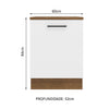 Mueble Inferior De Cocina Agata Marron Y Blanco 60x84cm Con Mesón De Madera