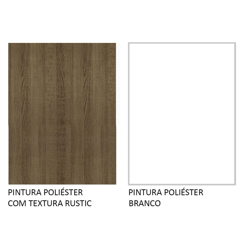 Mueble Inferior De Cocina Agata Marron Y Blanco 60x84cm Con Mesón De Madera