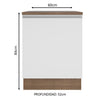 Mueble Inferior De Cocina Glamy Marron Y Blanco 60x84cm Con Mesón De Madera