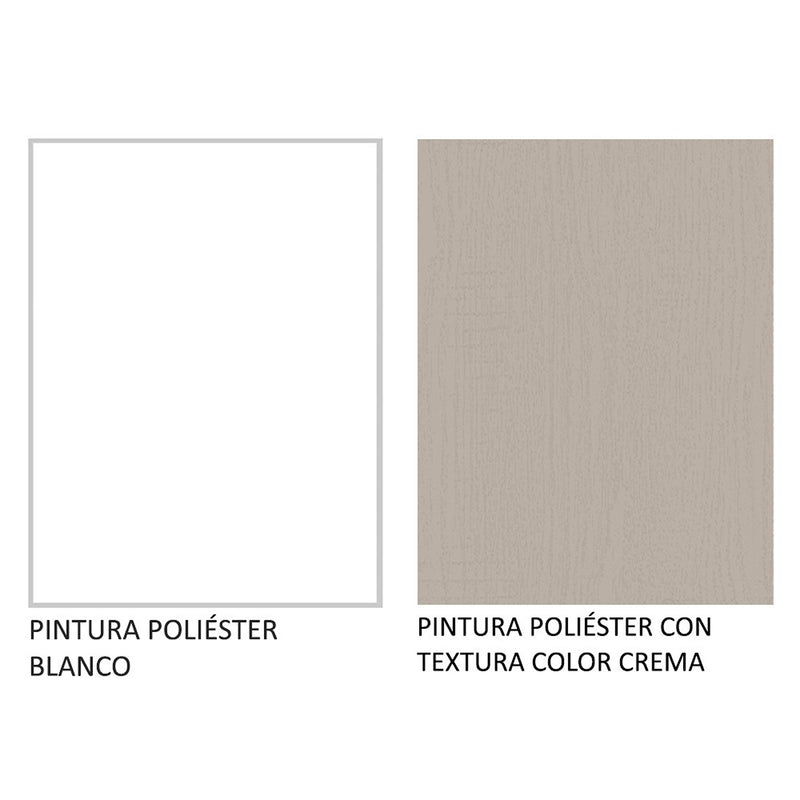 Mueble Inferior De Cocina Agata Blanco Y Crema 70x84cm Con Mesón De Madera Y Dos Puertas