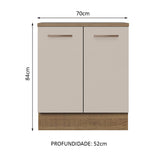 Mueble Inferior de Cocina Agata Marron y Crema 70x84cm con Mesón de Madera y Dos Puertas - MUEBLES INFERIORES DE COCINA | Bylmo
