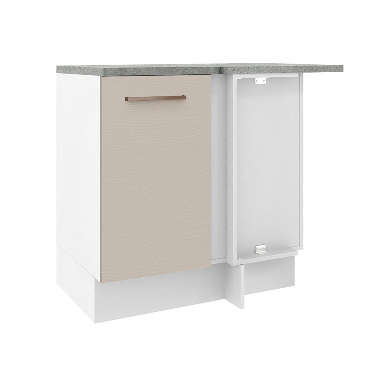 Mueble Inferior de Cocina Agata Blanco y Crema 94x84cm con Mesón de Madera - MUEBLES INFERIORES DE COCINA | Bylmo