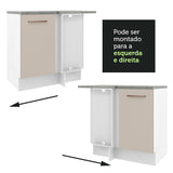 Mueble Inferior de Cocina Agata Blanco y Crema 94x84cm con Mesón de Madera - MUEBLES INFERIORES DE COCINA | Bylmo