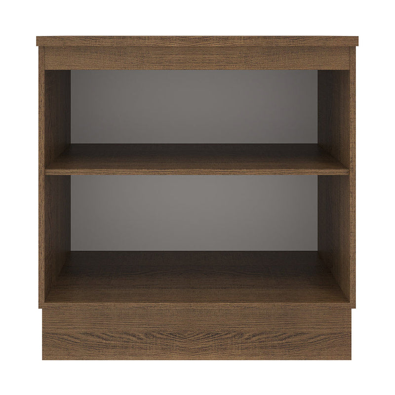 Mueble Inferior De Cocina Agata Marron Y Crema 80x84cm Con Mesón De Madera Y Dos Puertas