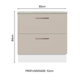 Mueble Inferior de Cocina Agata Blanco y Crema 80x84cm con Mesón de Madera y Dos Cajones - MUEBLES INFERIORES DE COCINA | Bylmo