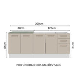 Set X 2 Muebles Inferiores de Cocina Agata Blanco y Crema 120x84cm con Mesón de Madera - MUEBLES INFERIORES DE COCINA | Bylmo