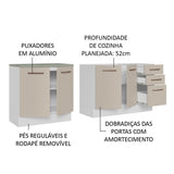 Set X 2 Muebles Inferiores de Cocina Agata Blanco y Crema 120x84cm con Mesón de Madera - MUEBLES INFERIORES DE COCINA | Bylmo