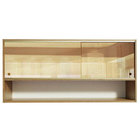 Mueble Superior de Cocina Emily Marron 105x49cm con Dos Entrepaños y Puertas Traslúcidas - MUEBLES SUPERIORES DE COCINA | Bylmo