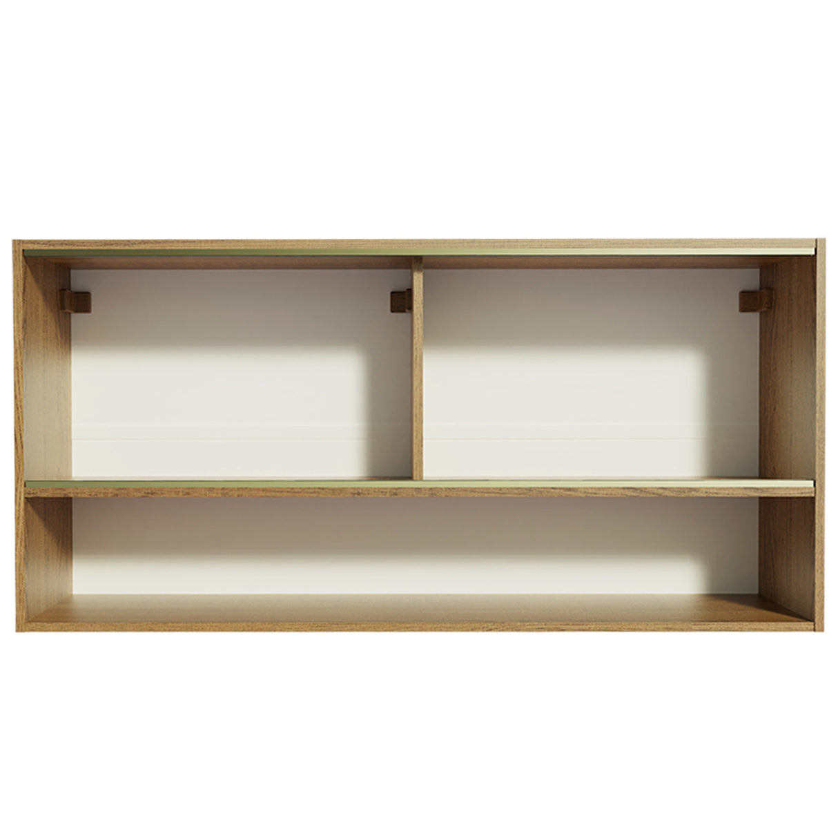 Mueble Superior de Cocina Emily Marron 105x49cm con Dos Entrepaños y Puertas Traslúcidas - MUEBLES SUPERIORES DE COCINA | Bylmo
