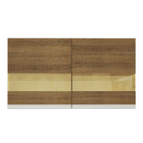 Mueble Superior de Cocina Glamy Marron 120x66cm con Dos Entrepaños y Puertas Traslúcidas - MUEBLES SUPERIORES DE COCINA | Bylmo