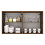 Mueble Superior de Cocina Agata Marron y Blanco 120x66cm con Dos Entrepaños - MUEBLES SUPERIORES DE COCINA | Bylmo