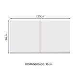 Mueble Superior de Cocina Glamy Marron y Blanco 120x66cm con Dos Entrepaños - MUEBLES SUPERIORES DE COCINA | Bylmo
