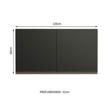 Mueble Superior de Cocina Reims Negro 120x66cm con Dos Entrepaños - MUEBLES SUPERIORES DE COCINA | Bylmo