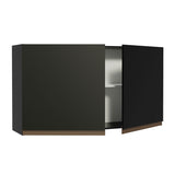 Mueble Superior de Cocina Reims Negro 120x66cm con Dos Entrepaños - MUEBLES SUPERIORES DE COCINA | Bylmo