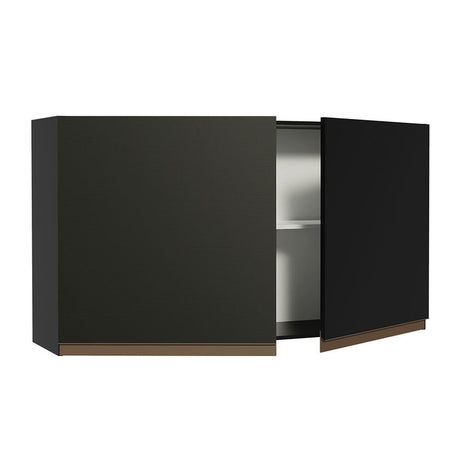 Mueble Superior de Cocina Reims Negro 120x66cm con Dos Entrepaños - MUEBLES SUPERIORES DE COCINA | Bylmo
