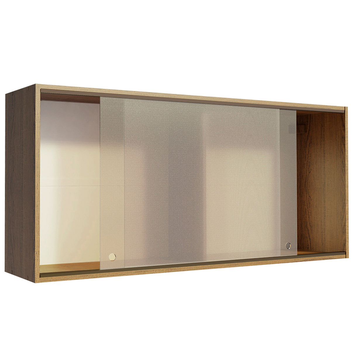 Mueble Superior de Cocina Emily Marron 105x49cm con Puertas Traslúcidas Grises - MUEBLES SUPERIORES DE COCINA | Bylmo