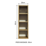 Mueble Superior de Cocina Marron 20x66cm con Tres Entrepaños - MUEBLES SUPERIORES DE COCINA | Bylmo