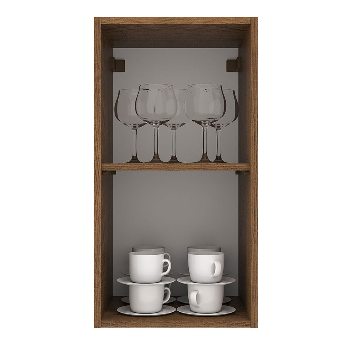 Mueble Superior de Cocina Agata Marron y Blanco 35x66cm con Un Entrepaño - MUEBLES SUPERIORES DE COCINA | Bylmo