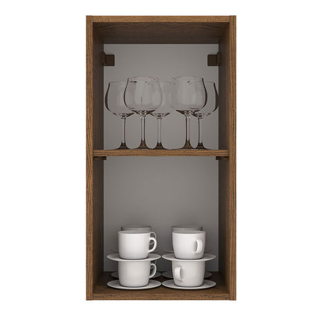 Mueble Superior de Cocina Agata Marron y Blanco 35x66cm con Un Entrepaño - MUEBLES SUPERIORES DE COCINA | Bylmo