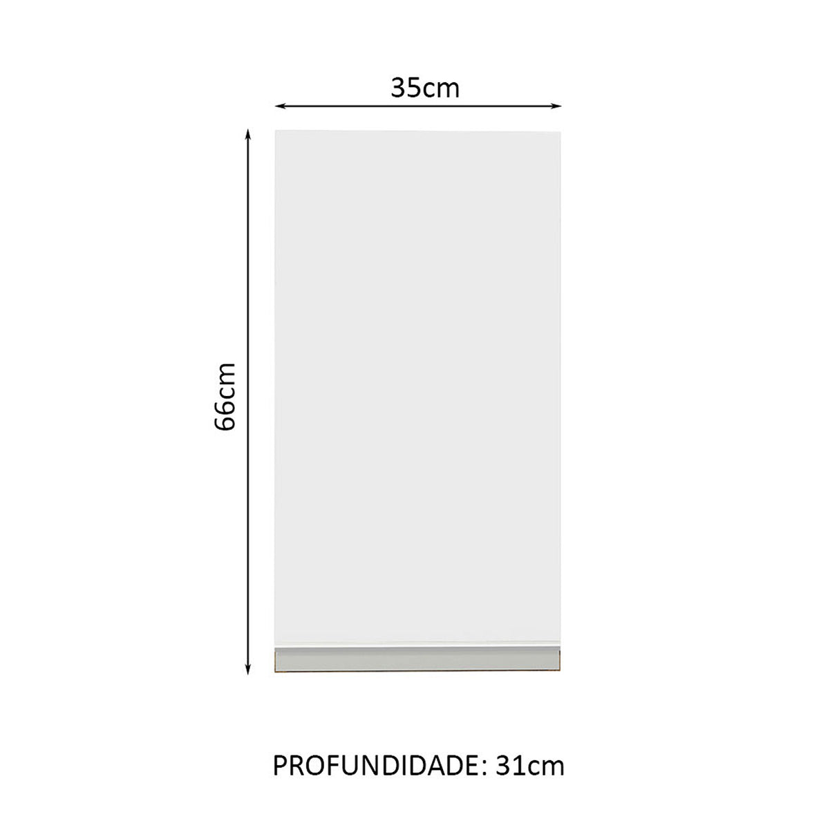 Mueble Superior de Cocina Glamy Marron y Blanco 35x66cm con Un Entrepaño - MUEBLES SUPERIORES DE COCINA | Bylmo