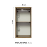 Mueble Superior de Cocina Glamy Marron y Blanco 35x66cm con Un Entrepaño - MUEBLES SUPERIORES DE COCINA | Bylmo