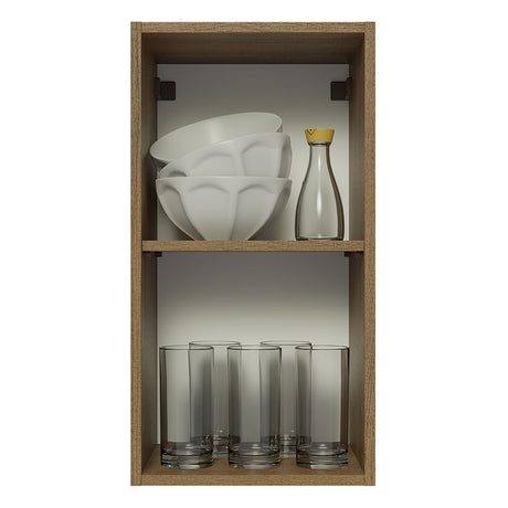 Mueble Superior de Cocina Glamy Marron y Blanco 35x66cm con Un Entrepaño - MUEBLES SUPERIORES DE COCINA | Bylmo