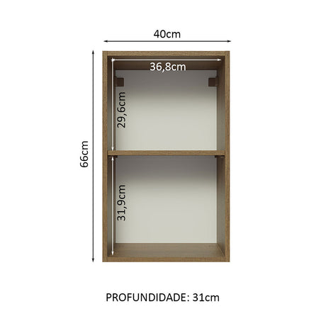 Mueble Superior de Cocina Glamy Marron y Blanco 40x66cm con Un Entrepaño - MUEBLES SUPERIORES DE COCINA | Bylmo