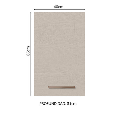 Mueble Superior de Cocina Agata Marron y Crema 40x66cm con Un Entrepaño - MUEBLES SUPERIORES DE COCINA | Bylmo