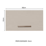 Mueble Superior de Cocina Agata Blanco y Crema 60x33cm Sin Entrepaños - MUEBLES SUPERIORES DE COCINA | Bylmo