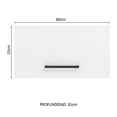 Mueble Superior de Cocina Agata Marron y Blanco 60x33cm Sin Entrepaños - MUEBLES SUPERIORES DE COCINA | Bylmo