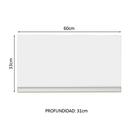 Mueble Superior de Cocina Glamy Marron y Blanco 60x33cm Sin Entrepaños - MUEBLES SUPERIORES DE COCINA | Bylmo