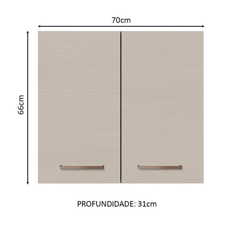 Mueble Superior de Cocina Agata Blanco y Crema 70x66cm con Un Entrepaño - MUEBLES SUPERIORES DE COCINA | Bylmo