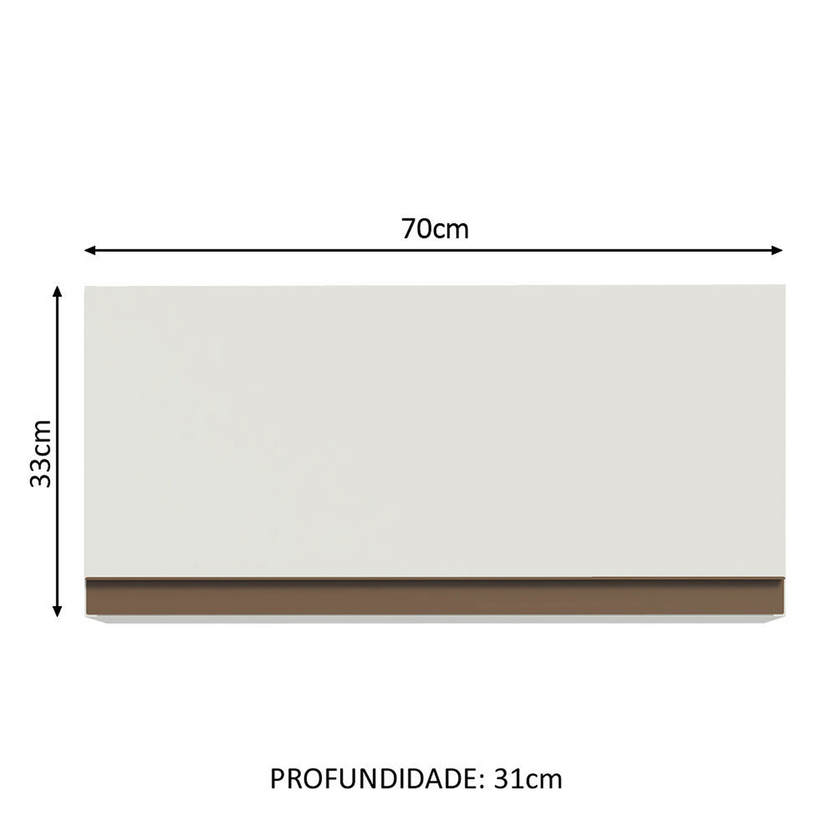 Mueble Superior de Cocina Reims Blanco 70x33cm Sin Entrepaños - MUEBLES SUPERIORES DE COCINA | Bylmo