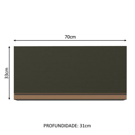 Mueble Superior de Cocina Reims Negro 70x33cm Sin Entrepaños - MUEBLES SUPERIORES DE COCINA | Bylmo