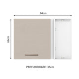 Mueble Superior de Cocina Agata Blanco y Crema 94x66cm con Un Entrepaño - MUEBLES SUPERIORES DE COCINA | Bylmo