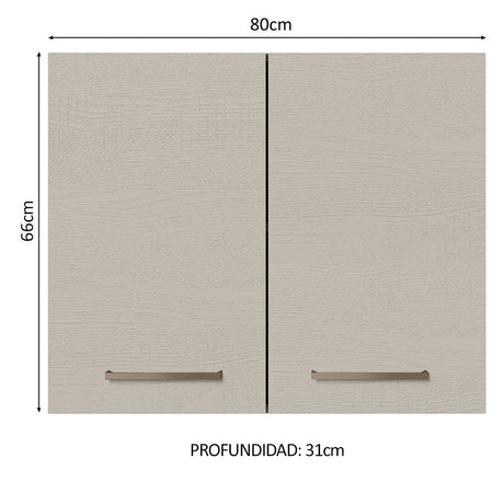 Mueble Superior de Cocina Agata Blanco y Crema 80x66cm con Un Entrepaño - MUEBLES SUPERIORES DE COCINA | Bylmo