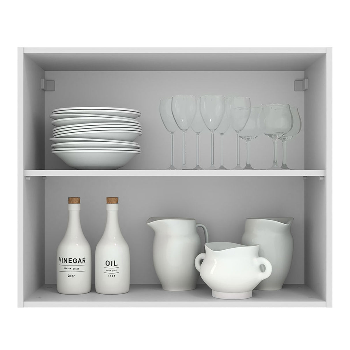 Mueble Superior de Cocina Agata Blanco y Crema 80x66cm con Un Entrepaño - MUEBLES SUPERIORES DE COCINA | Bylmo