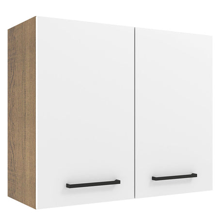 Mueble Superior de Cocina Agata Marron y Blanco 80x66cm con Un Entrepaño - MUEBLES SUPERIORES DE COCINA | Bylmo